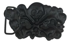 Multiple Skulls Crossbones Belt Buckle Metal Gothic Tattoo Halloween Costume New