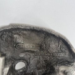 Pirate Jolly Roger Belt Buckle Solid Pewter Silver Tone Swashbuckler 4486 4&Prime;x3&Prime;