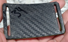 GRIP6 BELT BUCKLE – DARK MATTER CARBON FIBER with YELLOW – 1.5 INCH WIDE