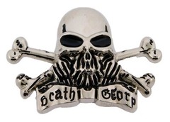 Skull Belt Buckle Silver Metal Skeleton Crossbones Pirate Sign Halloween Party