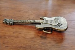 Fender Stratocaster Guitar Belt Buckle Gun Metal Grey 5&Prime;