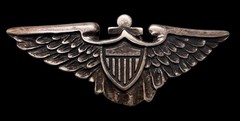 Large Military US Army Air Force? Aviator Badge Pilot Wings Shield Belt Buckle