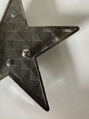 Pewter Belt Buckle Rhinestone Star clear