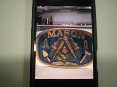The Great American « MASON » Belt Buckle 1986 Made In USA