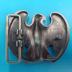 Vintage 2.5&Prime; American Eagle Patriotic Pewter Belt Buckle Avon