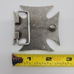 Vintage 2001 West Coast Choppers Iron Cross Belt Buckle WCC Biker Gear
