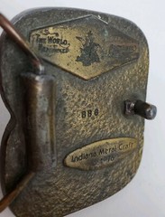 Vintage Budweiser Beer Budman Distressed Brass Tone Metal Belt Buckle 1976