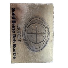 Vintage Leupold Sights Solid Brass Belt Buckle 34167 Original Box