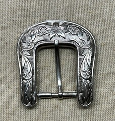 Lot 3 Western Vintage Style Engraved Belt Buckles Silver Tone Floral Scroll