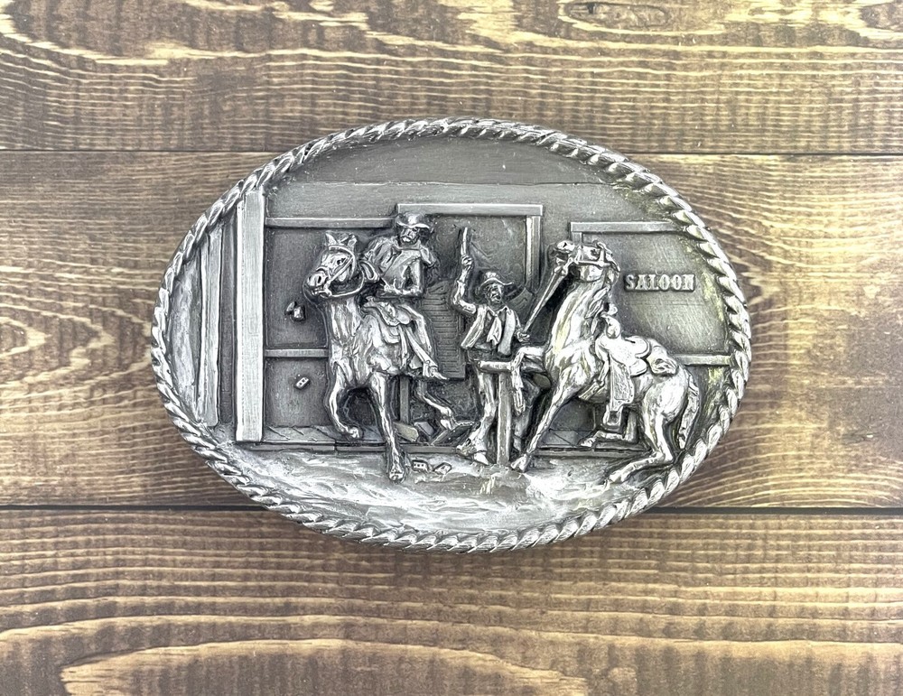 1983 Western Cowboy Bergamot Brass Works, INC. Belt Buckle