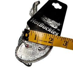 NWT Hot Buckles Guitar Belt Buckle Black Resin Silver Back Fender Rock Western