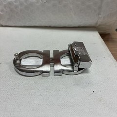 Ferragamo Men&rsquo;s Silver Double Gancini Copper Belt Buckle fits 3.4cm wide Belts