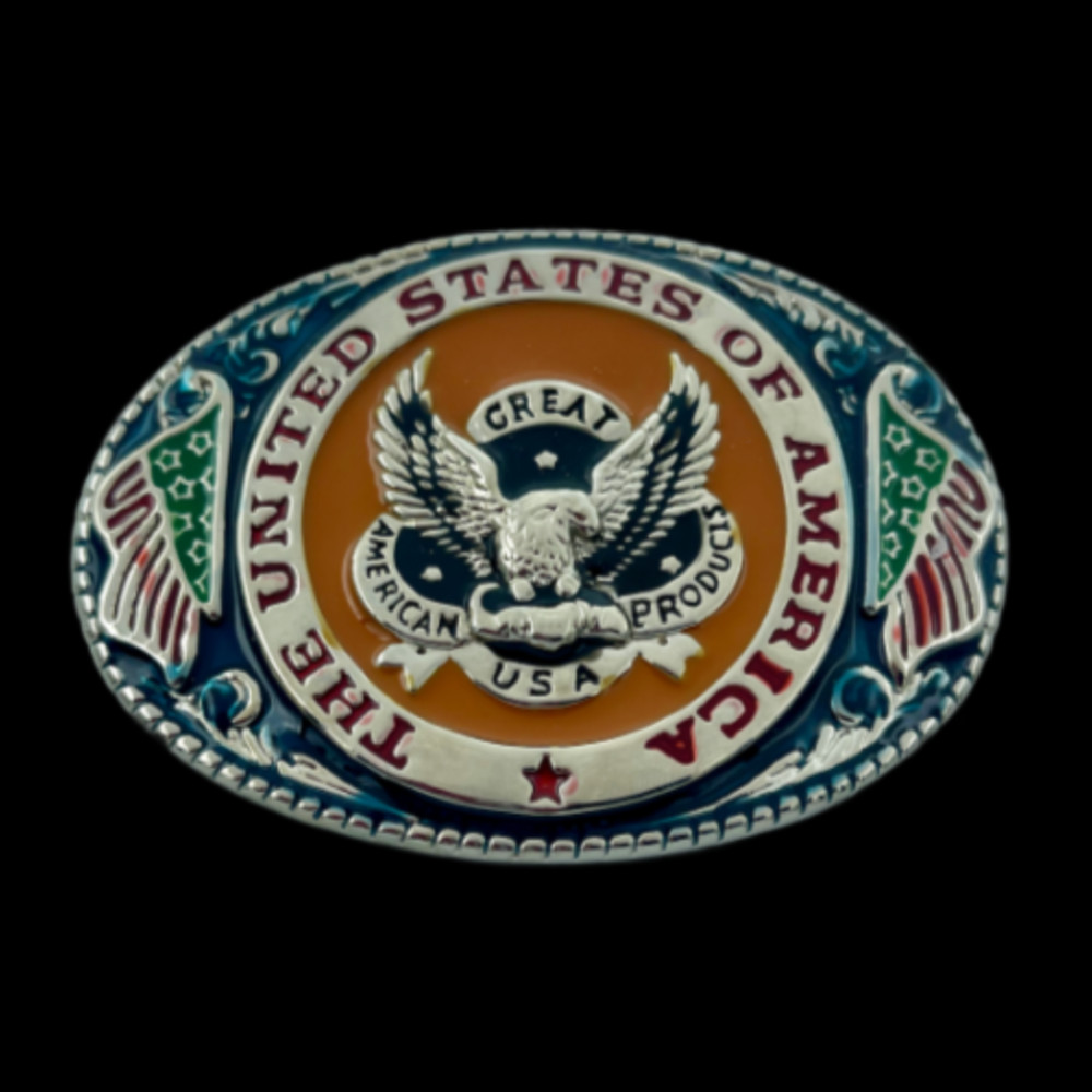 United States of America Patriotic Metal Belt Buckle Flying Eagle Buckles
