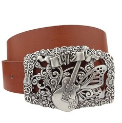 Guitar, Butterfly, Peace and Daisy Buckle Belt
