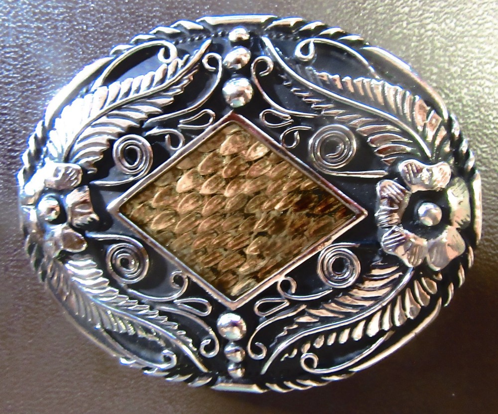 Real Rattlesnake Insert Belt Buckle made in USA