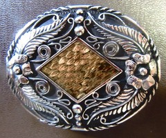 Real Rattlesnake Insert Belt Buckle made in USA