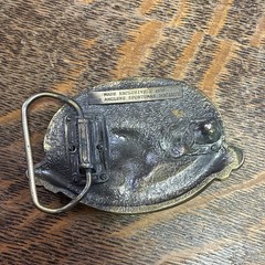 B.A.S.S. Life Member Oval Belt Buckle Brass