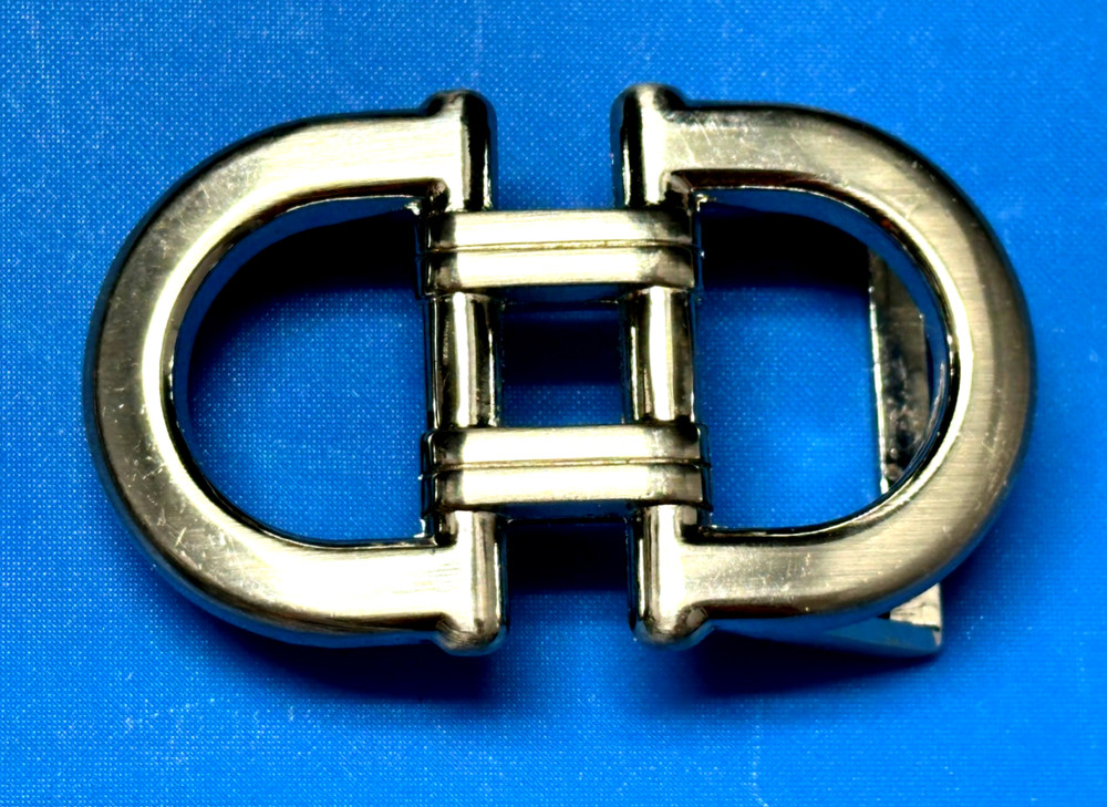 Silver Tone Metallic Double D-ring Belt Buckle ONLY for Men&rsquo;s Belt