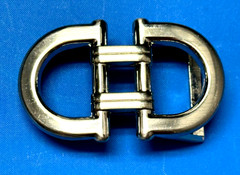 Silver Tone Metallic Double D-ring Belt Buckle ONLY for Men&rsquo;s Belt