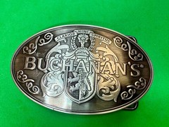 Buchanan&rsquo;s ScottishTop Shelf Whiskey promo Clarior Hinc Spiritus Belt Buckle