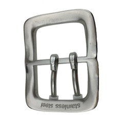 Replacement 1-1/2&Prime; (4cm) Solid Stainless Steel Double Prong Belt Buckle Sliver