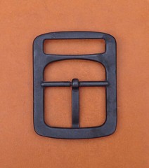 1-1/2&Prime; Heavy Duty Solid Black Matte Center Bar Leather Belt Buckle Replacement