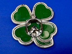 Lucky Four Leaf Clover Shamrock Green Silver Novelty Bottle Opener & Belt Buckle