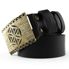 Brass belt buckle Engraved, Slavic sign, Ukrainian carvings style belt buckle