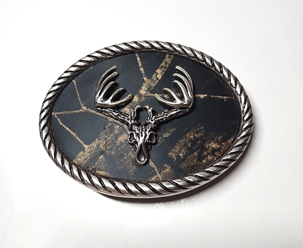NOCONA Belt Buckle Hunting Deer Skull Fits Belt Size 1.5 Sz 3/5&Prime; x 2/5&Prime; USA