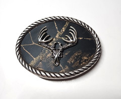 NOCONA Belt Buckle Hunting Deer Skull Fits Belt Size 1.5 Sz 3/5&Prime; x 2/5&Prime; USA