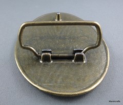 Belt Buckle Frontier Hotel Casino Las Vegas Brass Raised Steer Logo c1970s Vtg