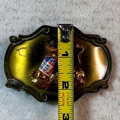 Vintage 1976 Budweiser Belt Buckle Mens Gold Rodeo Cowboy 3D Western Americana