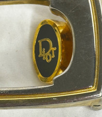 Vintage Christian Dior Belt Buckle silver Gold Tones Metal