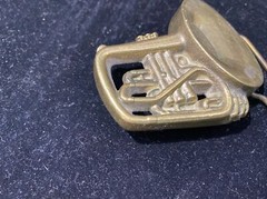 Vintage French Horn 3D Relief SOLID BRASS BELT BUCKLE 1978 BARON BUCKLES