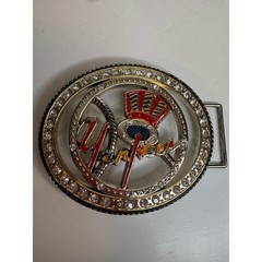 New York Yankees Rhinestone Belt Buckle Bling Crystal Baseball Fan Accessory