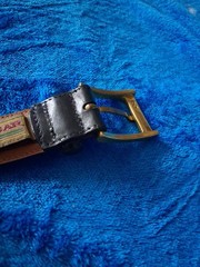 Trafalgar Black Leather Belt Size 38 With Brass Belt Buckle