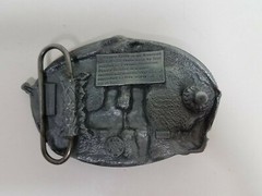 Pewter Belt Buckle Square Dance Resin Couple Dancing Fiddle Banjo 1988 Siskiyou