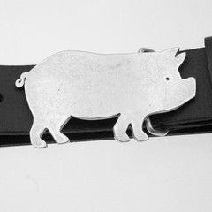 Pig Belt Buckle Vintage Style – Funny Animal Buckle for Farm Fans