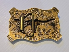 WESTERN LONGHORN BULL RODEO Metal Belt Buckle (BRASS LOOKING)