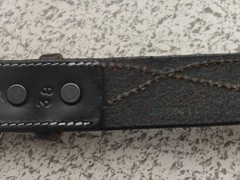 Allen Chee Eagle Sterling Silver Buckle Leather Belt Turquoise 38&Prime; Navajo Dine