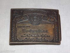 VINTAGE GENUINE BUDWEISER BEER BELT BUCKLE