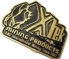 XTek Mining Products Belt Buckle DynaBuckle Limited Edition Solid Brass 1982