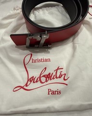 NEW CHRISTIAN LOUBOUTIN RED/ BLACK REVERSIBLE BELT. WITH BOX DUST BAG TAGS