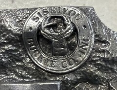 Siskiyou Belt Buckle Fisherman Fishing Angler Oregon X-27 1983 Mountains Pewter