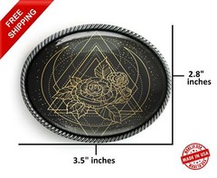Sacred Geometry Belt Buckle – Mystic Rose Esoteric Handmade Buckle – 14