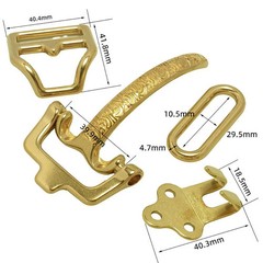 Retro Style Solid Brass Littleton Cavalry Belt Buckle Connector Flower Pattern