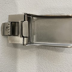 Belt Buckle Marked “Italy” Lion Face In Round, Scrolled Circle