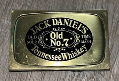 Jack Daniels Tennessee Whiskey Old No. 7 Solid Brass Belt Buckle Vintage!