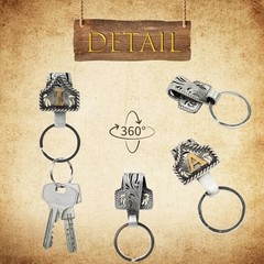 Vintage Western Cowboy Letter Keychain,Handmade Metal A-Znitial Key Chain I