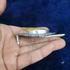 Belt Buckle For Men Silver Plated Handmade Mookite Jasper Western Cowboy Buckle